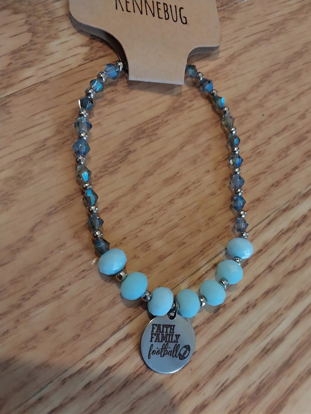 Faith, Family, Football beaded bracelet